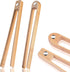 2 Pieces 8.7 Inch Wooden Toaster Tongs with Magnet Magnetic Bamboo Wood Toast Natural Bamboo Kitchen Utensil Accessories for Cooking Bagel Cake Muffin Bread