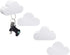 4 Pieces Cloud Magnetic Key Holder for Wall Key Rack Organizer Keychains Hooks with Adhesive for Door(White)