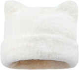 Womens Winter Beanie Hat Cute Cat/Bear Ear Hat for Women, Large Size Warm Plush Hat, Ears with Support - DIY Shapes