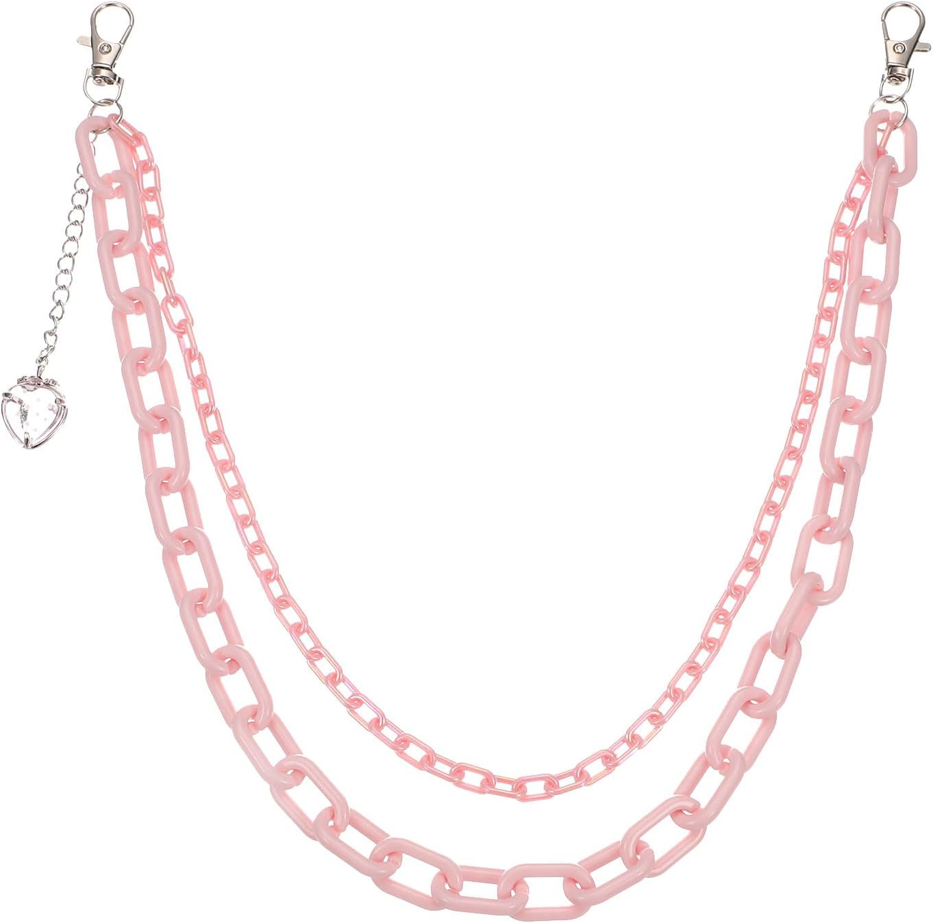 Strawberry Punk Pants Chain for Women and Men, Jeans Chain Trousers Chain Anti-Theft Belt Wallet Chain Waist Chains with Lobster Clasps for Hip Hop Accessories (Pink)