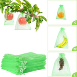 50 Pcs Fruit Protection Bags,8''×12''Fruit Netting Bags for Fruit Trees Fruit Cover Mesh Bag with Drawstring Netting Barrier Bags for Plant Fruit Flower
