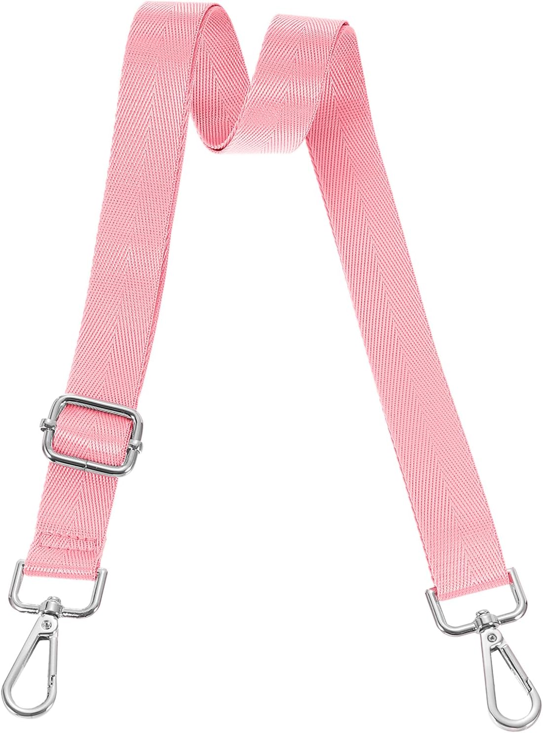 Wide Shoulder Strap, 2.5cm Adjustable Purse Strap Replacement Crossbody Strap for Shoulder Bag Handbag, Pink, Silver Pull Core Buckle