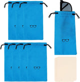 Flocking Eyeglass Cases, Sunglass Case Portable Glasses Pouch with Drawstring Sunglasses Bag with Glasses Cloth