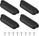 4Pcs Luggage Replacement Pads, Plastic Luggage Stand Feet Stud, Suitcase and Travel Gear Bottom Side Accessories with Self-Tapping Screws, Black (57x24x15mm)