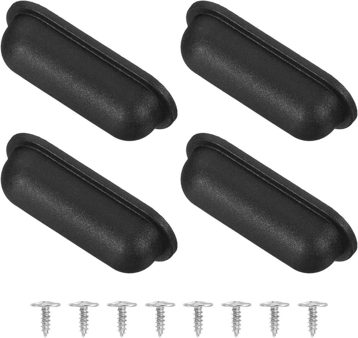 4Pcs Luggage Replacement Pads, Plastic Luggage Stand Feet Stud, Suitcase and Travel Gear Bottom Side Accessories with Self-Tapping Screws, Black (57x24x15mm)