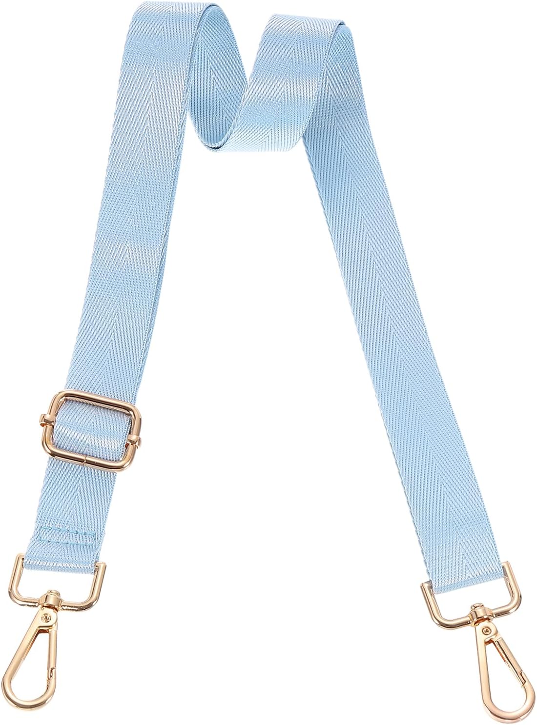 Wide Shoulder Strap, 2.5cm Adjustable Purse Strap Replacement Crossbody Strap for Shoulder Bag Handbag, Sky Blue, Light Gold Pull Core Buckle