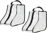 2Pack Boot Storage Bag Portable, PVC Shoe Storage Bag with Zipper Clear Boots Cover Protector Bag for Short Boots and Short Boots Storage Travel and Daily Use, Black Tall