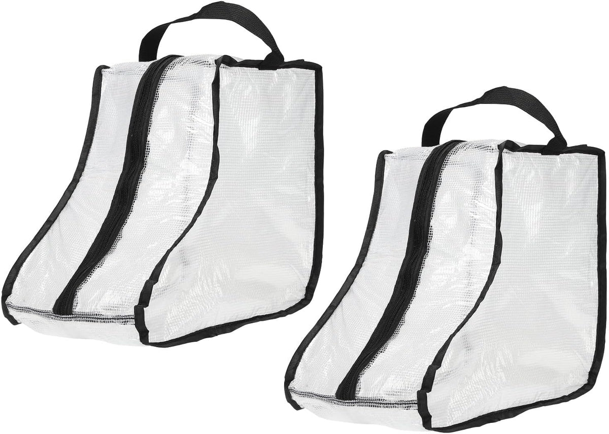 2Pack Boot Storage Bag Portable, PVC Shoe Storage Bag with Zipper Clear Boots Cover Protector Bag for Short Boots and Short Boots Storage Travel and Daily Use, Black Tall