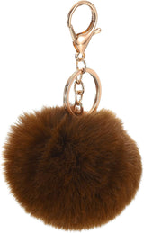 Pom Pom Keychain, Faux Rabbit Fur Puff Ball for Women Purse