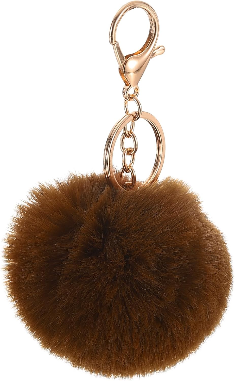 Pom Pom Keychain, Faux Rabbit Fur Puff Ball for Women Purse