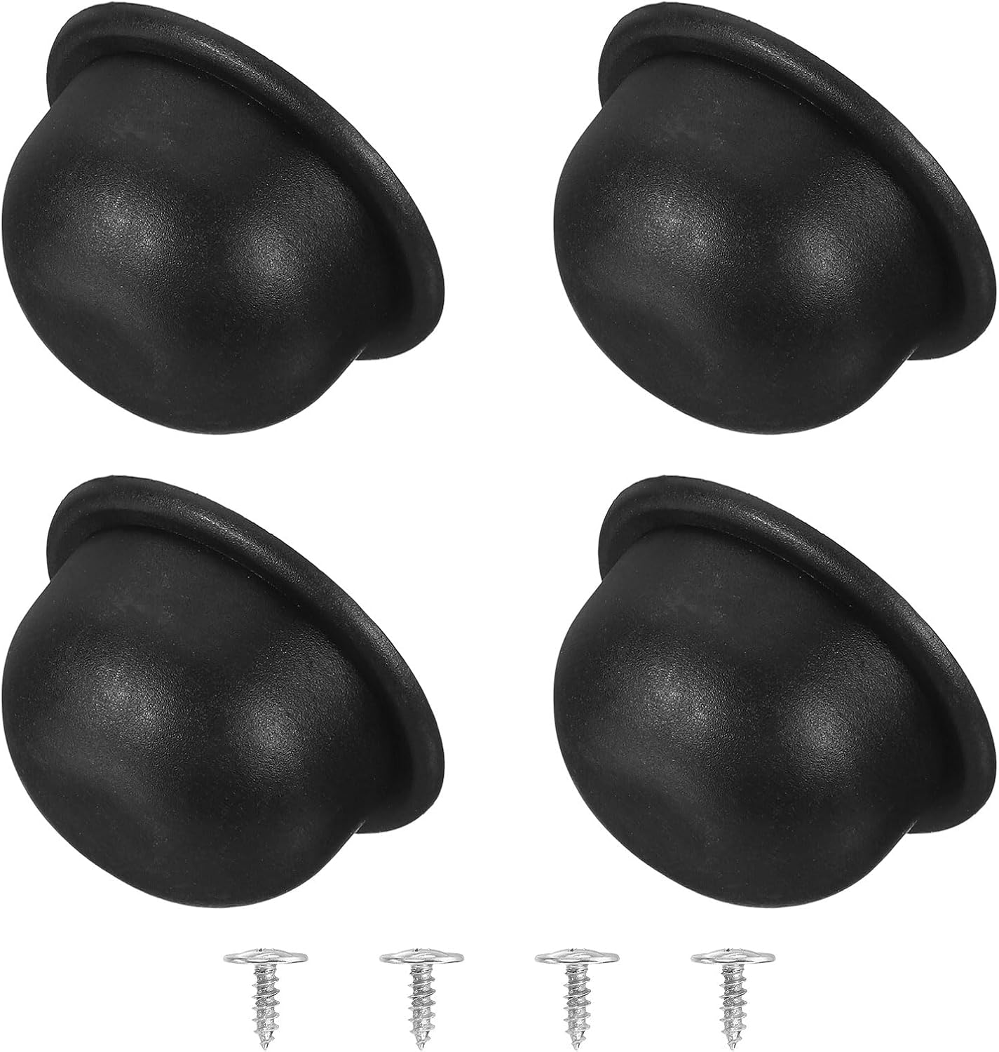 4Pcs Luggage Replacement Pads, Plastic Luggage Stand Feet Stud, Suitcase and Travel Gear Bottom Side Accessories with Self-Tapping Screws, Black (47x47x25mm)