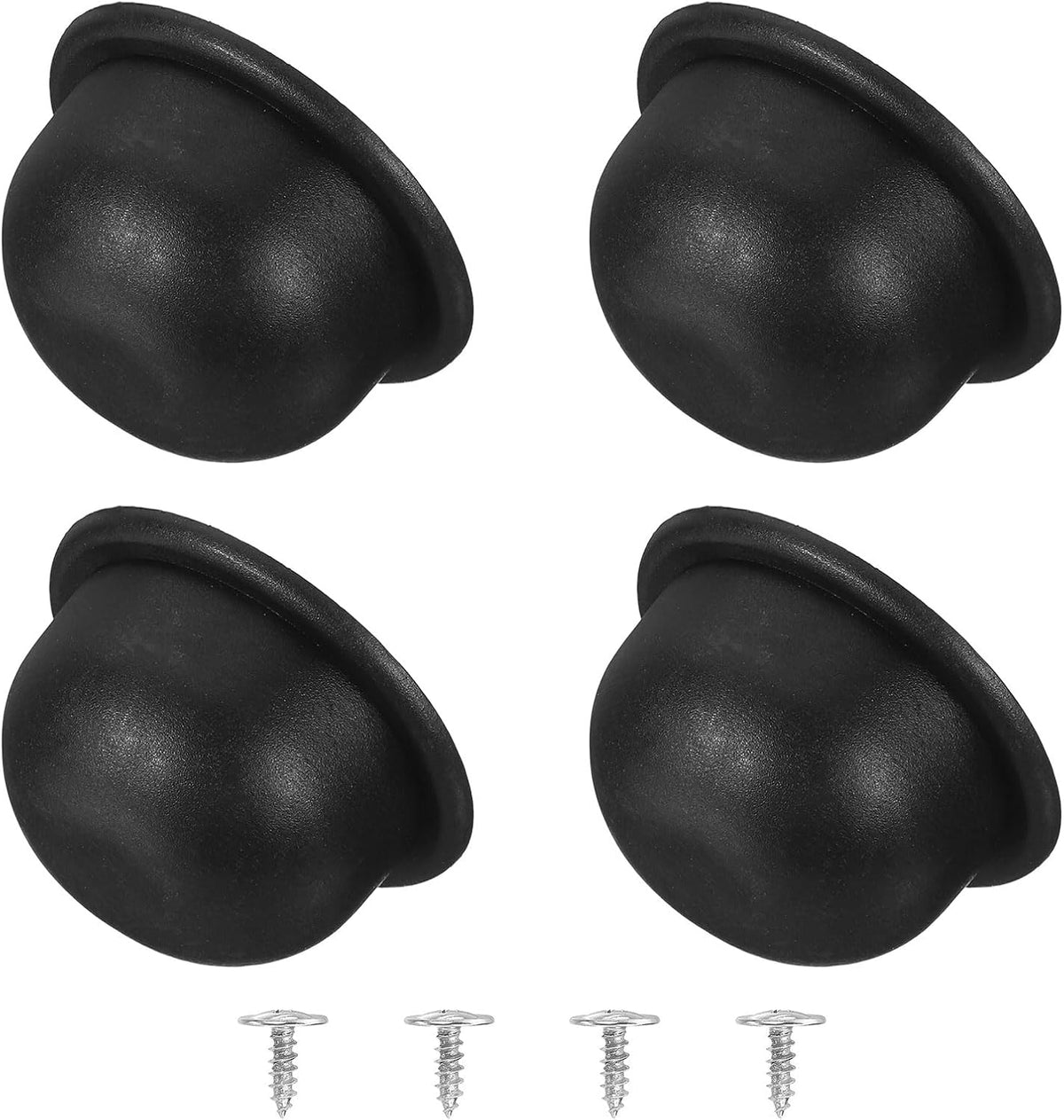 4Pcs Luggage Replacement Pads, Plastic Luggage Stand Feet Stud, Suitcase and Travel Gear Bottom Side Accessories with Self-Tapping Screws, Black (47x47x25mm)