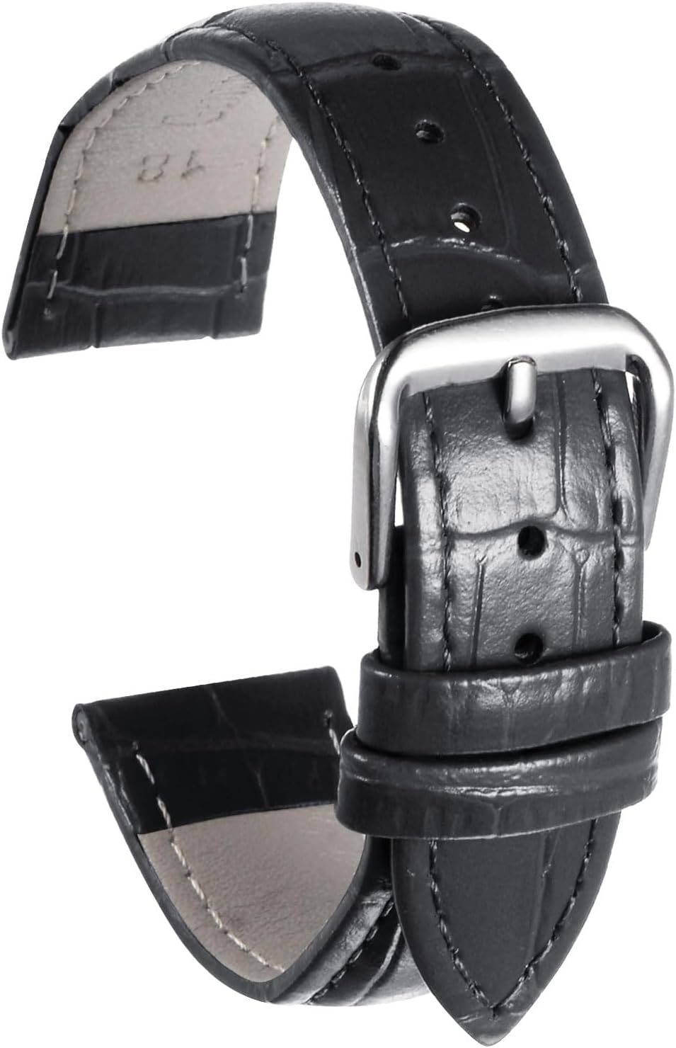 Leather Watch Band Embossed Alligator Pattern Cowhide Watch Strap 6 Colors Multi-sizes Replacement with Spring Bars for Men and Women