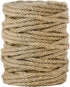 5mm Jute Rope, 100 Feet 4Ply Twisted Heavy Duty and Thick Twine Rope for Gardening, Crafting, Bundling, Cat Scratching Post, Home Decor, Christmas Decorations