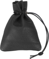 1 Pcs Drawstring Bag, Leather Coin Purse, Change Purse for Women, Men's Leather Bag, for Jewelry, Keys, Coin Storage(Black)
