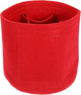 Purse Organizer Insert, Portable Felt Organizer Bags Round Multiple Compartments Purse Liner for Bucket Bag, Domed Satchel, Tote Bag, Handbag Shaper (6" x 6", Red)