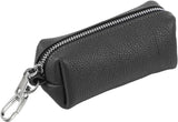 Leather Coin Purse, Leather Car Key Holder Bag Hand-held Change Purse Keychain Pouch Small Coin Pouch with Key Ring for Women and Men, Black