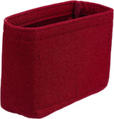 Purse Organizer Insert, Felt Portable Handbag Shaper Multiple Compartments Liner Pouch for Handbag Purse Tote Bag, 5.3" x 2" x 4", Burgundy