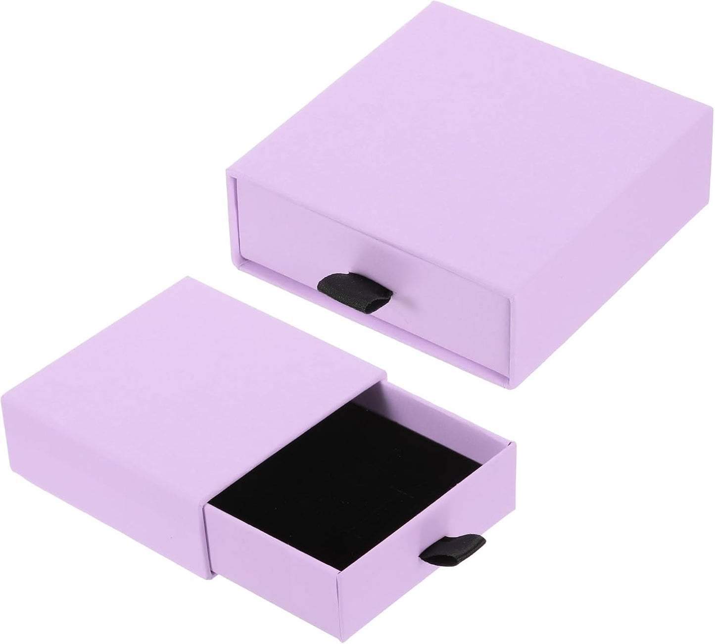 2Pcs Cardboard Jewelry Gift Boxes, 3.5 x 3.5 Inch Jewelry Display Boxes Bulk Sponge Filled Small Jewelry Boxes for Bracelets Earrings Necklaces Jewelry Gift (Light Purple)