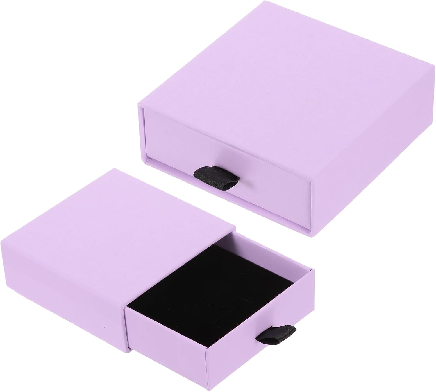 2Pcs Cardboard Jewelry Gift Boxes, 3.5 x 3.5 Inch Jewelry Display Boxes Bulk Sponge Filled Small Jewelry Boxes for Bracelets Earrings Necklaces Jewelry Gift (Light Purple)