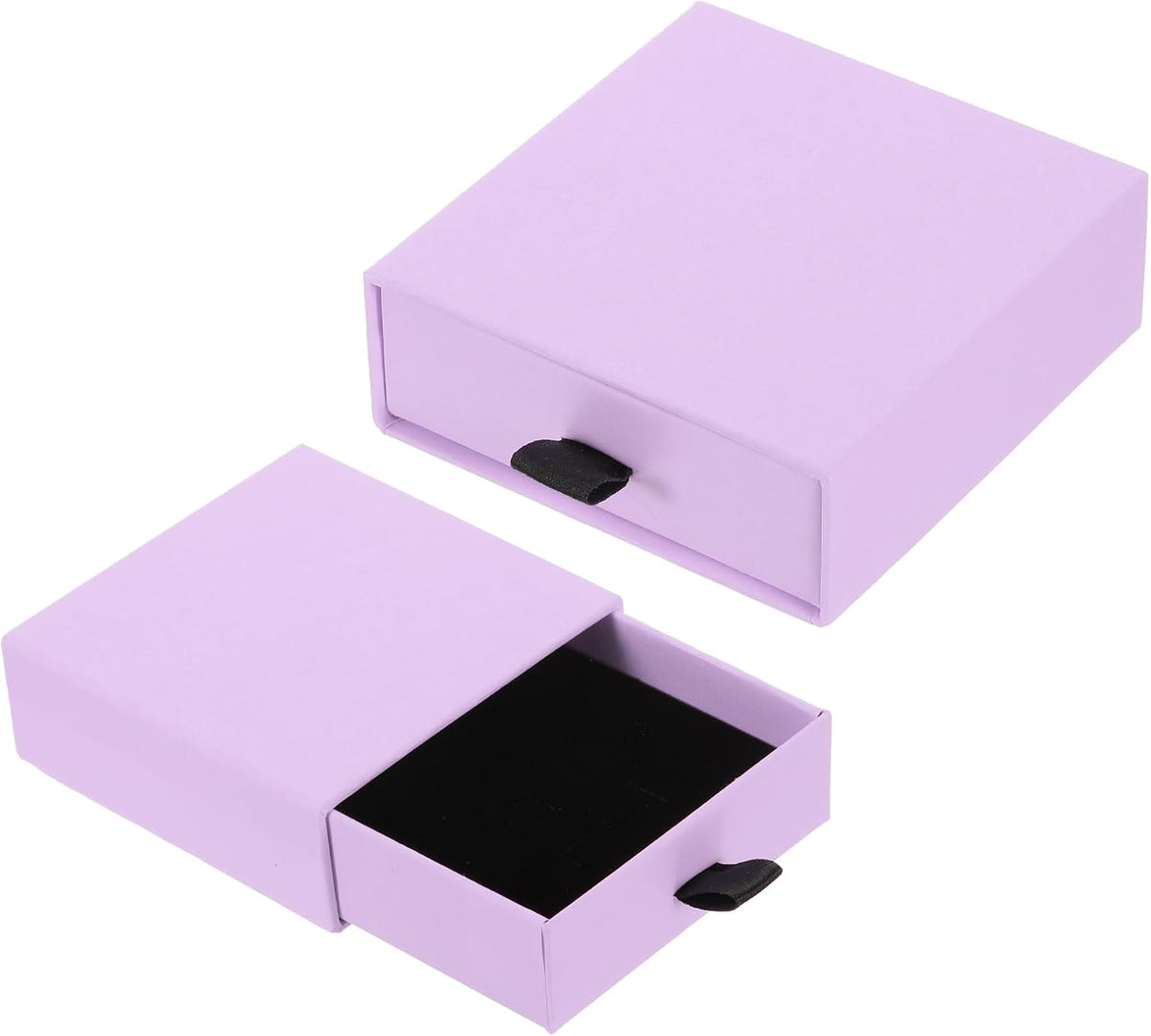 2Pcs Cardboard Jewelry Gift Boxes, 3.5 x 3.5 Inch Jewelry Display Boxes Bulk Sponge Filled Small Jewelry Boxes for Bracelets Earrings Necklaces Jewelry Gift (Light Purple)