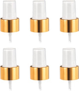 6 Pcs Gold White Spray Top, 24/410 Fine Mist Sprayer Reusable Replacement Spray Bottle Pump Plastic Top for Cosmetic Perfume and Body Sprays Bottle