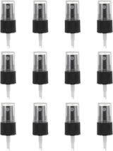 12 Pcs Black Spray Top, 18/410 Fine Mist Sprayer Reusable Replacement Spray Bottle Pump Stripe Plastic Top for Cosmetic Perfume and Body Sprays Bottle