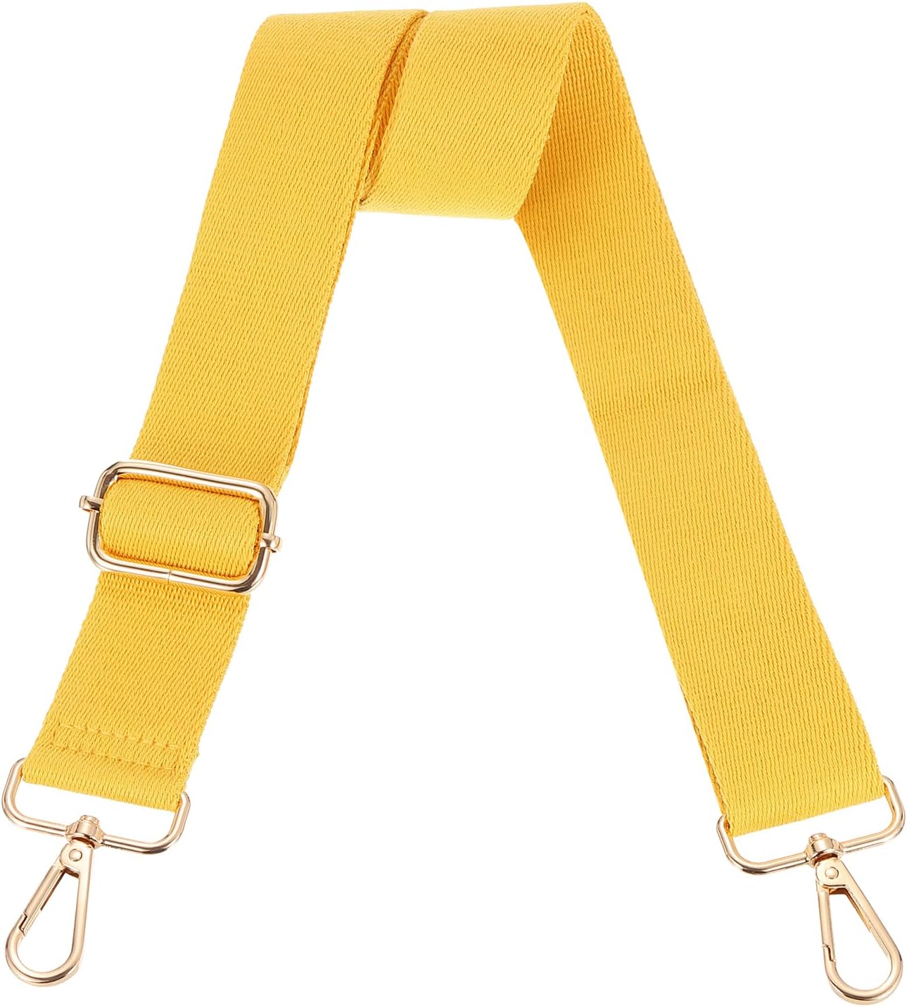 Wide Shoulder Strap, 3.8cm Adjustable Purse Strap Replacement Crossbody Strap for Shoulder Bag Handbag, Ginger Yellow, Light Gold Pull Core Buckle