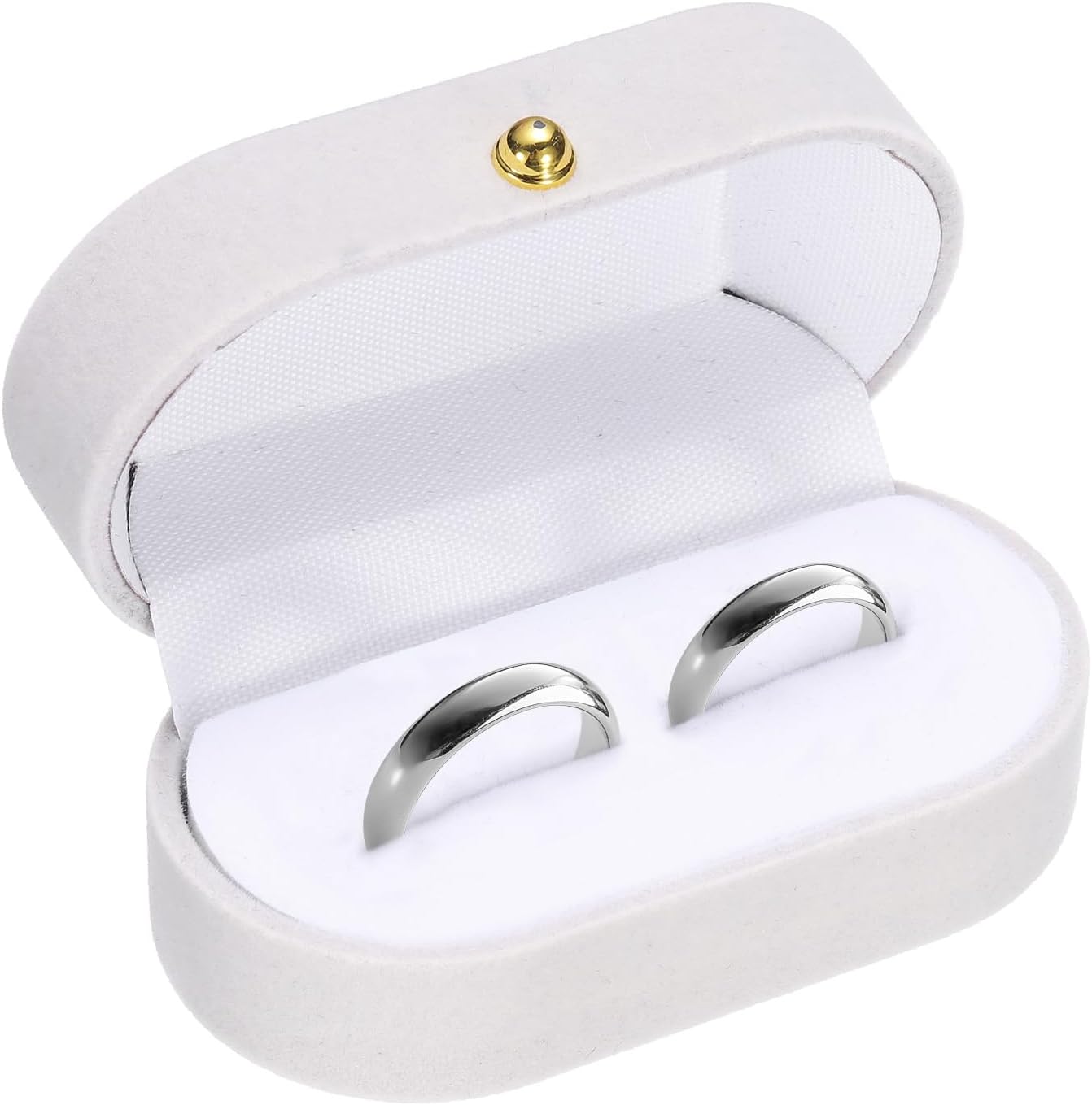 Velvet Ring Box, Small Travel Jewelry Case Mini Ring Holder Jewelry Organizer Storage Case for Women Girls Wedding Proposal Engagement, Grey