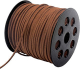 Leather String, 100 Yards 2.6mm Flat Suede Cord, Faux Leather Cord for Jewelry Making, Necklaces, Bracelets, Dream Catchers and DIY Crafts (Brown)