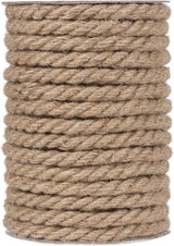 10mm Jute Rope, 50 Feet 3/8 inch Heavy Duty and Thick Twine Decorative Rope for Crafting, Cat Scratch Post, Gardening, Farmhouse Decor, Home Decor