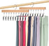 2 Pack Legging Hangers for Closet, Wooden Legging Hanger for Closet Organizer with 20 Upgraded Clips Holds 20 Leggings, 360° Rotatable Space Saving Yoga Pants Hanger for Socks, Shorts, Natural