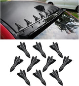 10PCS Car Diffuser Shark Fin Kit, Auto Air Vortex Generator Decoration Self-Adhesive Compatible with Spoiler Roof Wing Pointed, Bumper Exterior Accessories for SUV, Car (Black)