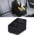 Car Seat Organizer, Foldable Car Storage Organizer with 4 Cup Holders, Rear & Front Seat Storage Bags, Black