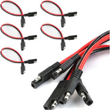 5PCS 10 Gauge 2 Pin Quick Disconnect Polarized Wire Harness, 12 Inch SAE Connector Bullet Lead Cable, Automotive Heavy Duty Extension Cable for Car Motorcycle Boat Tractor (10 AWG)