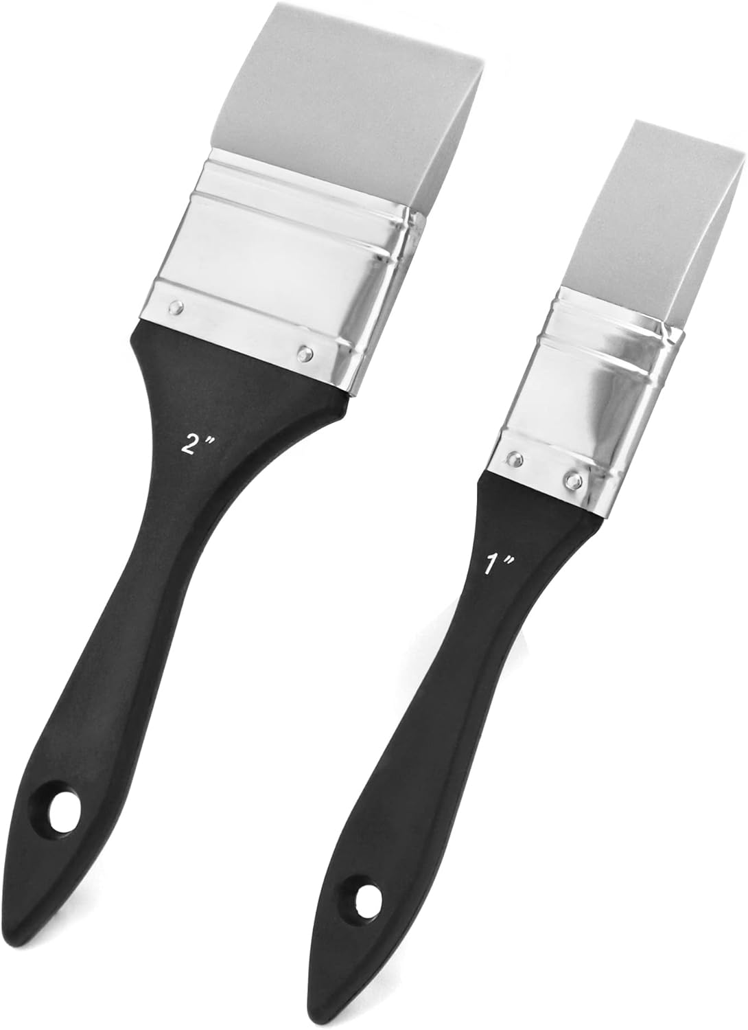 Paint Brush, Silicone Color Shaper Brush, 2 Pcs (1 inch,2 inch) Solid Flat Flexible Acrylic and Water Based Painting Tool for Move and Remove Acrylic Paints