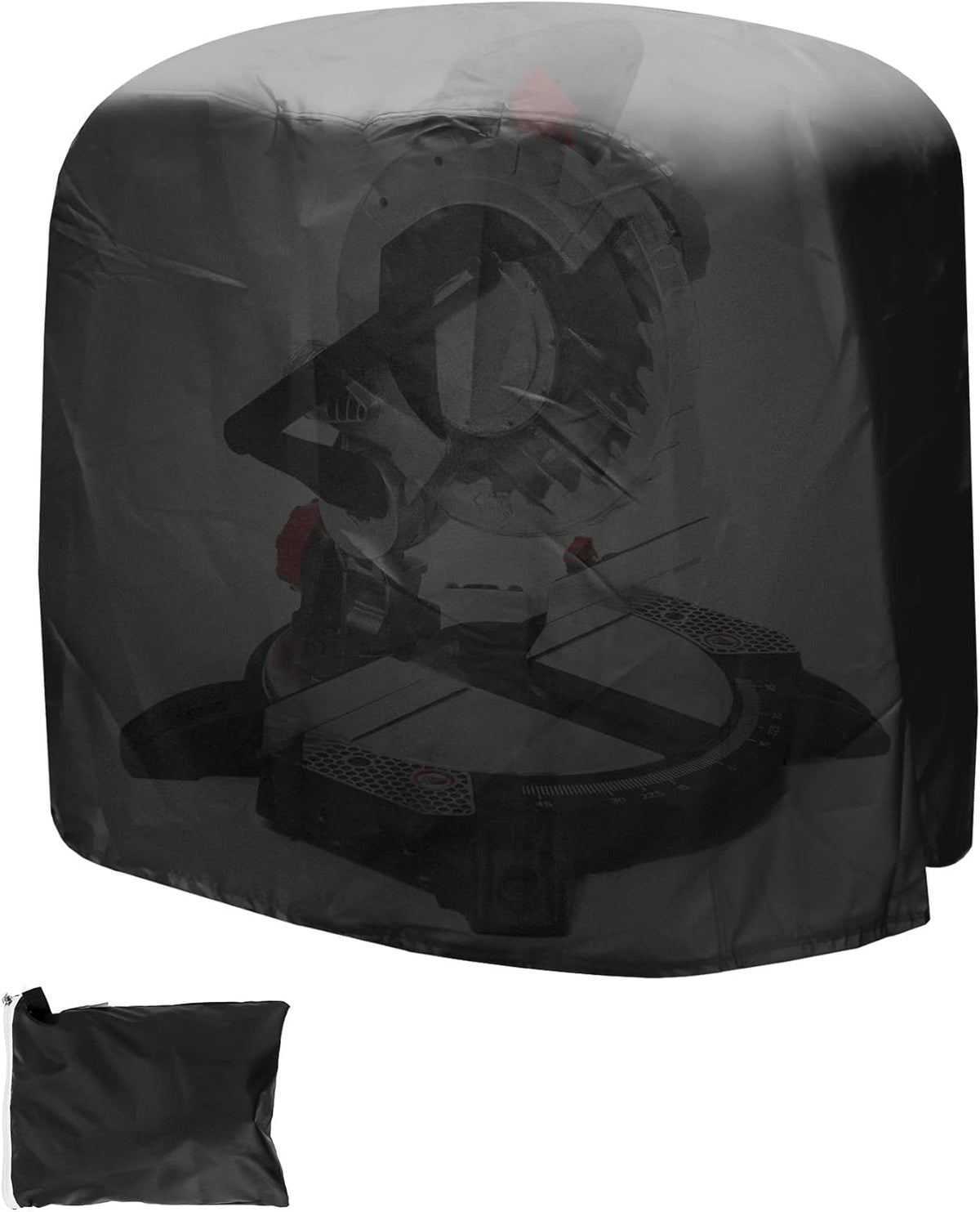 Dustproof Miter Saw Cover, 210D Oxford Cloth with Bottom Drawcord Fits Most Miter Saws, Planers, Machine Tools, Rustproof and Waterproof, Black