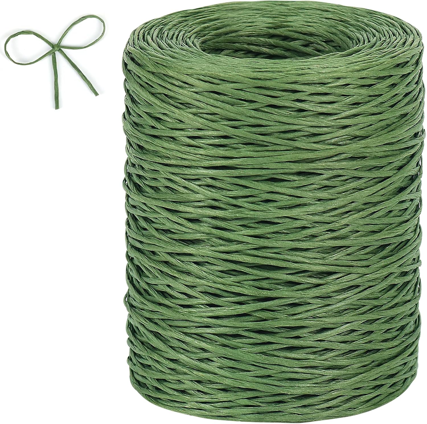 Floral Wire, 656 Feet 2mm Paper Covered Bind Wire for Floral Bouquets, Crowns, Wreath Making, Christmas Ornaments, Garlands, Wedding Decorating, Crafts (Green)