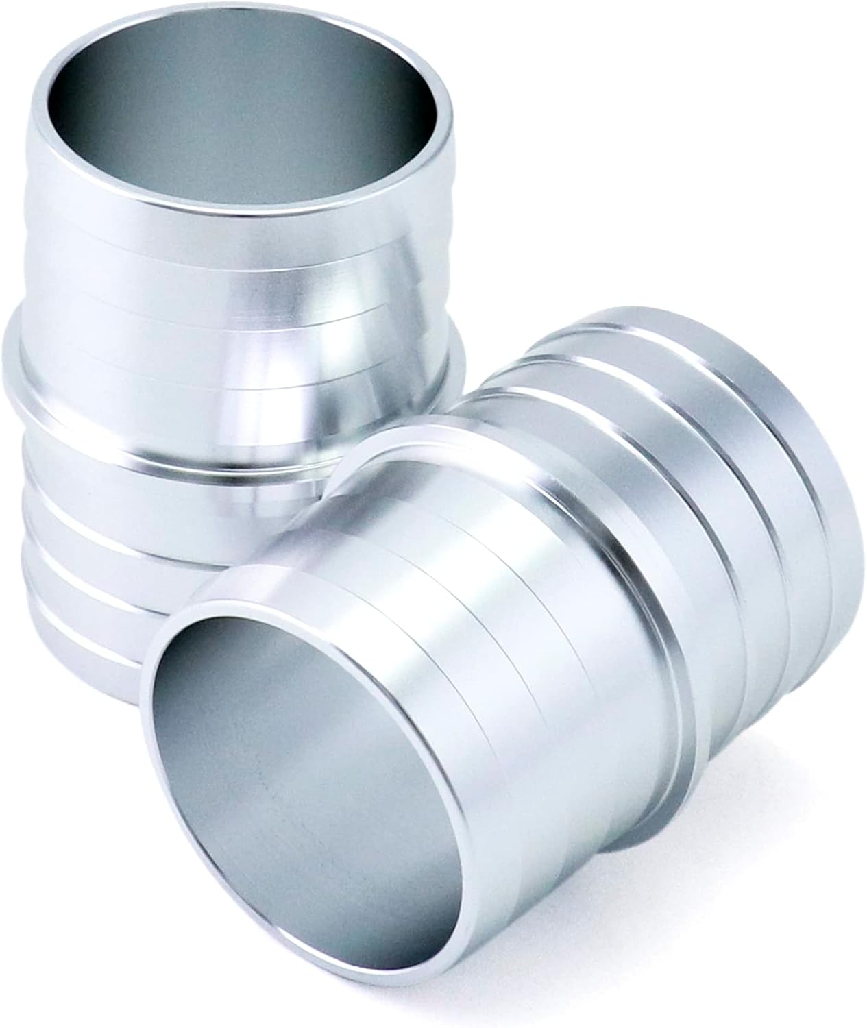 Hose Barb Fittings, 2 Pack 1-1/2" to 1-1/2" Inch Aluminum Alloy Hose Barbed Splicer Mender Union Coupler Fitting Coolant Intercooler Heat Exchanger Fluid/Oil/Fuel