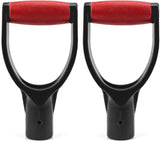 2 Pack 1-1/4" Polypropylene Plastic Spade Handle Shovel D Grip Handle for Digging Raking Tools