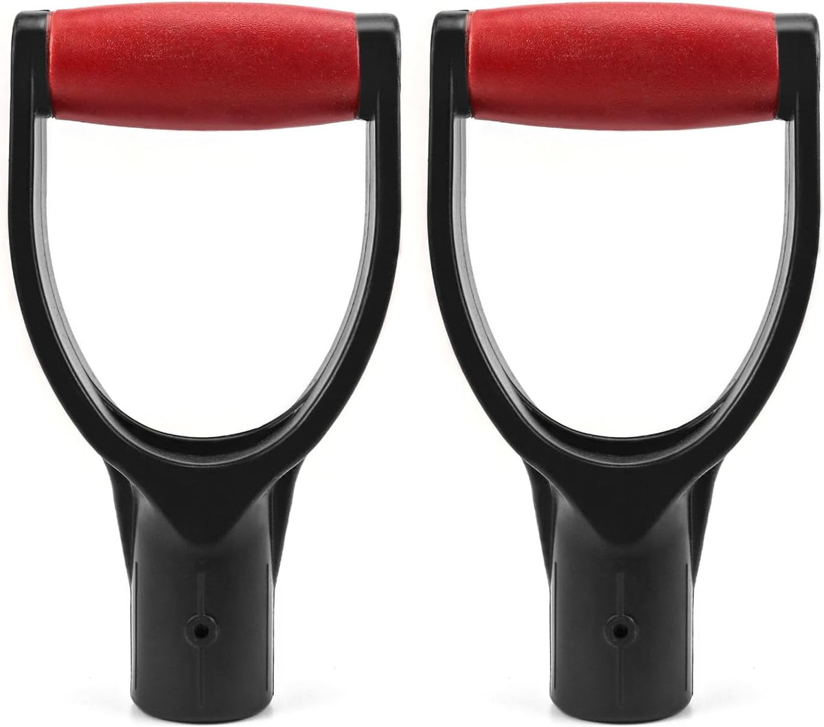 2 Pack 1-1/4" Polypropylene Plastic Spade Handle Shovel D Grip Handle for Digging Raking Tools