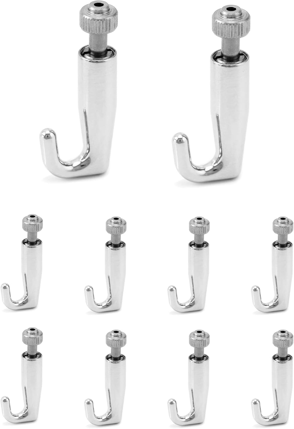 Art Gallery Display Wire Rope Hanger Hooks, 10 Pack Adjustable Metal Hooks Fit 2.0mm Steel Cables Wire Rope, Gallery Picture Hanging System