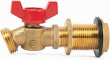Brass Rain Barrel Quarter Turn Ball Valve Spigot Kit 1/2 Inch With Bulkhead Fitting
