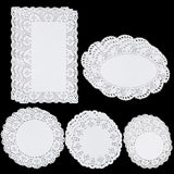 5 Sizes Paper Doilies, 150 Pcs Lace Doilies Paper Round Disposable Placemats White-Doilies for Tables Dessert Trays Party Craft Wedding Birthday Cakes Tableware Decorations
