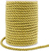5mm Twisted Cord Trim, 59 Feet Gold Decorative Rope for Curtain Tieback, Upholstery, Honor Cord, Home Decor