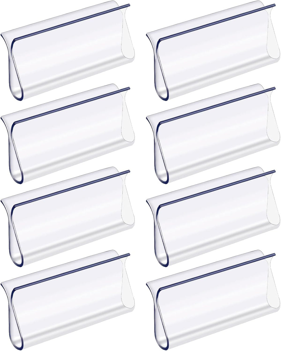8 Pack Roller Window Shades Pulls, Clear Plastic Window Shades Hem Grips Handles R Type Windows Blinds Shade Pull Down Replacement Accessories​ for Roller Blinds, Home, Rv, Office, Hotel