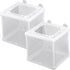 2 Pack Fish Incubator Mesh Box Aquarium, 6.3" x 5.51" x 5.91" Breeder Box for Fish Tank White Nylon Mesh Fishes Breeder Boxes for Aquarium Juvenile Fishes Separation Net Fry Hatchery with Suction Cups