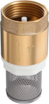 1" Foot Valve, Brass Heavy Duty Check Valve with Filter One Way Valves Female Connection Backflow Preventer Bottom Valves for Water Pump, Wells, Irrigation