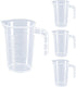 Plastic Measuring Beaker, 4 Pcs Liquid Measuring Cups, 100 ml Unbreakable Graduated Beakers with Handle and Spout, Transparent Clear Precise Markings for Kitchen Baking Lab Restaurant Use