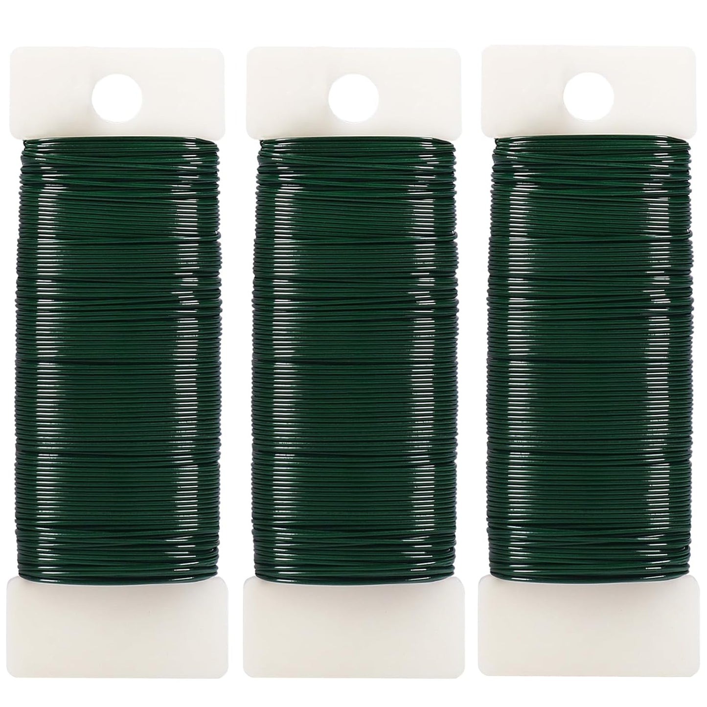 Green Floral Wire, 3 Pack Christmas Wreath Wire, 295 Feet 22 Gauge Florist Ties for Flower Arrangements, Christmas Ornaments, Wreath Making, Gardening, Crafts